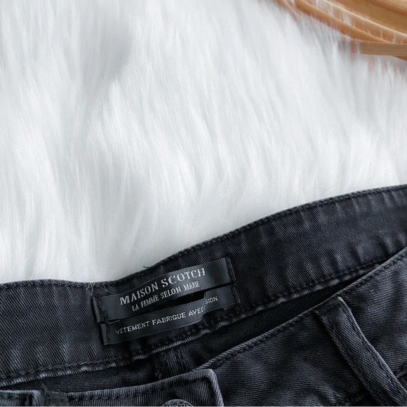 Scotch and Soda Petit Ami Slim Boyfriend Jeans Star Jewel Bling Gray Black 25 - Picture 8 of 14